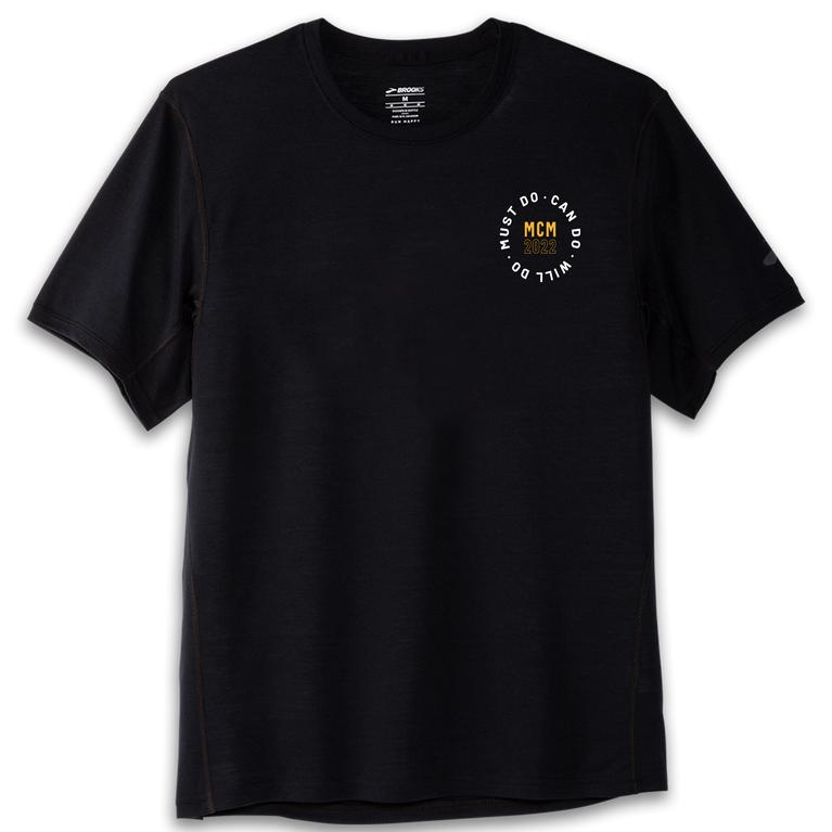 Brooks MCM22 IT Distance Graphic SS tee Men's Short Sleeve Running Shirt - Black (57021-EJIX)